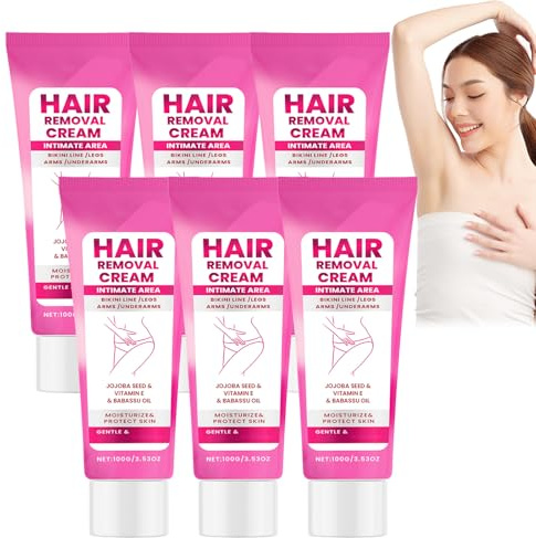 Intim-Enthaarungscreme Für Frauen Und Männer, Reizfreie Haarentfernung Und Hautpflege, Schmerzfreie Und Makellose Enthaarungscreme, Für Gesicht, Arme, Beine, Bikinizone Und Intimbereich (6pcs)