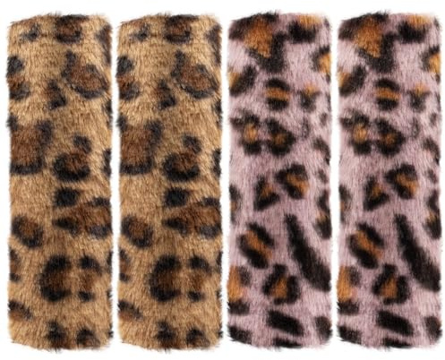 ZOCONE 4Pcs Leopard Car Seat Belt Pads Protector Shoulder for More Comfortable Drive Cheetah Print Seat Belt Cover for Adult Pink and Brown Car Seats Strap Pads Universal Fit for Cars
