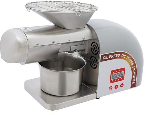 Pressa olio da 1800 W 0-300 ℃, velocità di estrazione dell'olio 95% Frantoio elettrico Frantoio Noci Arachidi Pressa a a freddo automatica in acciaio inox estrattore per commerciale e domestico