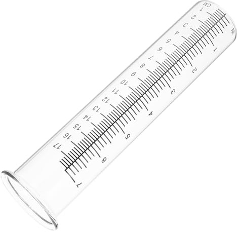 TIDTALEO Pluviometro in Vetro Borosilicato da 7 Pollici, Tubo di Ricambio per Pluviometro da Giardino, Misuratore di Acqua Piovana per Prato e Cortile Lettura Precisa e Resistenza