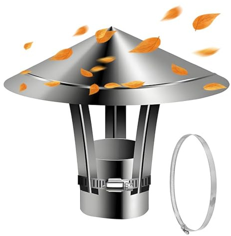 Cappello Comignolo Antipioggia 80 160 200 300mm Cappello Antipioggia Acciaio Inox Tonda, Terminale Canna Fumaria Per Camini, Comignolo Fumaria(250mm/9.8in)