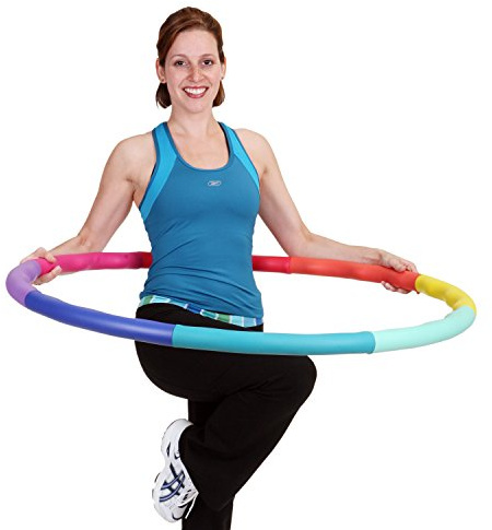 Sports Hoop Weighted Hula Hoop, ACU Hoop 5L - 4.9 lb Large, Weight Loss Fitness Workout with ridges. (Rainbow Colors)