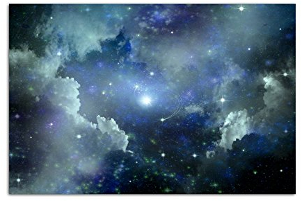 Paul Sinus Art 120x80cm - WANDBILD Planet Sterne Galaxie Weltall - Leinwandbild auf Keilrahmen modern stilvoll - Bilder und Dekoration