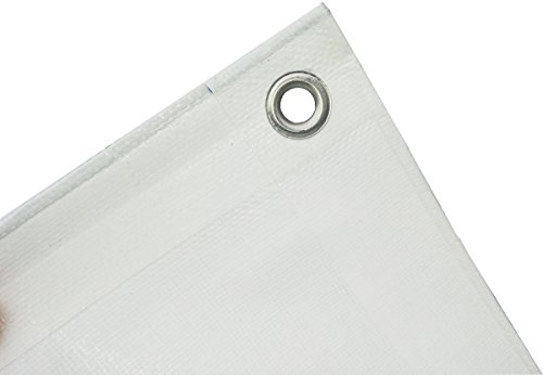 Telone impermeabile GF Top Line 260g/m² bianco 3m x 4m = 12m², telo in tessuto e protettivo, telone rinforzato occhiellato per barche, legno, piscina, mobili da giardino, auto, antistrappo