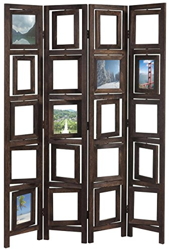 Mendler Paravent Fotogalerie II, 160x125cm - braun | Raumteiler, Trennwand, Sichtschutz, Foto-Paravent