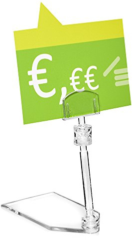 unbekannt 10 Stück Preisschildhalter/Schildhalter transparent zum Stellen | 10er Set, Zur Priesauszeichnung, Frei verstellbar, Flexible, aus glasklarem Kunststoff