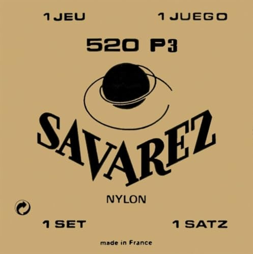 Savarez 655867 - Cuerdas de alta tensión, nailon rojo, cuerdas de bajo plateadas