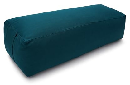 Yogabox Yoga Bolster Rechteckig, Waschbarer Bezug aus 100% Baumwolle, Yogarolle eckig mit Buchweizenschalen - Füllung, Yogakissen groß für Restoratives Yoga, Maße: ca. 60 x 20 x 14 cm