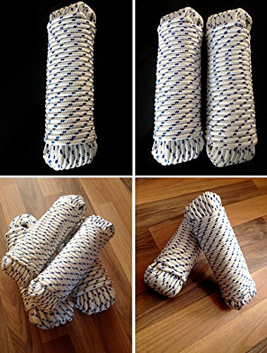 Nr.43 Bootsleine, Seil, Tau, Flechtleine, Polypropylen Seil 8 mm x 30 m, Schnur, Reep Seil, Flechtschnur, Tauwerk, Leine,