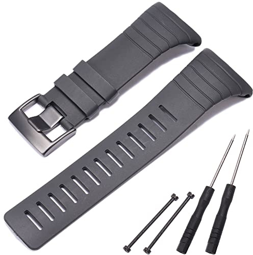 MCXGL Core Replacement Band Compatible with Suunto core Smart Wristband All Black Waterproof Sports Soft Silicone Rubber Strap