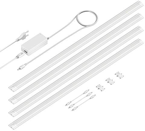 ledscom.de LED Unterbau-Leuchte SIRIS weiß matt, flach, 90cm, je 1044lm, weiß 4er Set