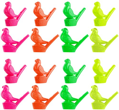 Sumind 16 Pcs Bird Water Whistles Party Whistles Bird Call Toys Novelty Water Warblers Musical Instrument Toy for Boys Girls Bath Party Games Gifts