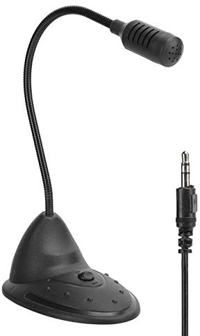 Goshyda Microfono da Tavolo, Microfono Multifunzione USB a Collo D'Oca Regolabile a 360 Gradi con Spina da 3,5 Mm, Plug And Play, Pickup Omnidirezionale, per PC, Laptop, ECC.