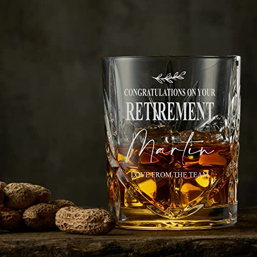 ukgiftstoreonline Engraved Retirement Crystal Cut Whiskey Glass Gift