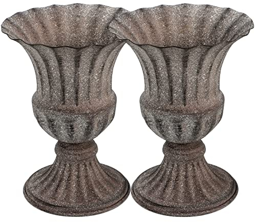 BESPORTBLE 2 Stücke Metall Blumenvase Grabvase Urne Vase Tischvase Dekovase Friedhofsvase Eisen Blumentopf Friedhof Blumenvasen Grabschmuck Trauerschmuck für Grab Friedhof Rasen Dekoration