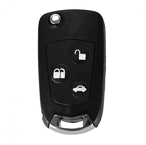 3 Tasten, modifizierte Fernbedienung, faltbar, Autoschlüssel, Hülle, Gehäuse, Ersatz, Zubehör, passend für Ford Focus Mondeo Fiesta, unbeschnitten