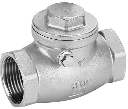mumisuto Rückschlagklappe, 1 Zoll DN25 304 Edelstahl Rückschlagklappe Einweg-Innengewinde WOG 200PSI Rückschlagventil für Wasser, Dampf, Öle, Salpetersäure, Harnstoff und mehr, Silber