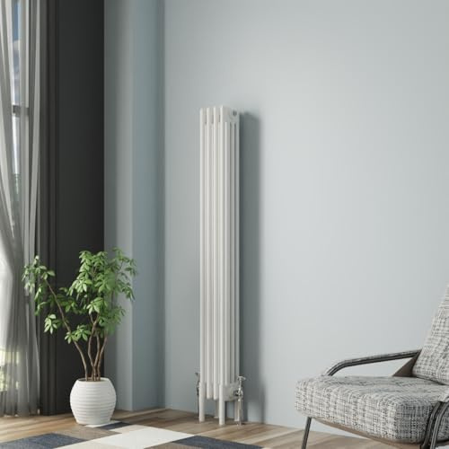NRG Radiador de hierro fundido tradicional cuatro columnas 1500x200mm Blanco Interior Diseñador Radiadores de baño