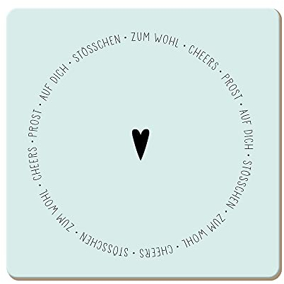 Grafik Werkstatt lustiger Untersetzer aus Kork | Zum Wohl, Bunt