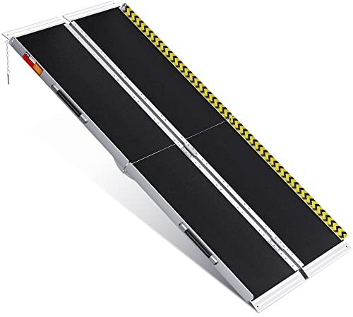 VNN Portable Wheelchair Ramp 6FT, Seamless Non-Slip Aluminum Ramps for Wheelchairs for Home, Handicap Wheelchair Ramps for Home Steps, Aluminum Loading Dock Plates, Doorways