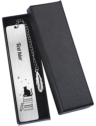 Lesezeichen Kinder,OXYEFEI Lesezeichen Kinder 1. Klasse Lesezeichen Personalisiert Metall Mädchen Schulanfänger Bookmark Set Buchmarker Geschenke für Lehrer Hebamme Freundin Leseratten(Feder)