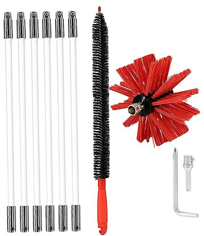 NIYANGLE 1 Jeu Brosse De Cheminée De Perceuse Électrique Brosses De Outil De Nettoyage Des Peluches Kit De Nettoyage Des Peluches De La Sécheuse Sechoir Nylon Ménage Fil D'acier Inoxydable