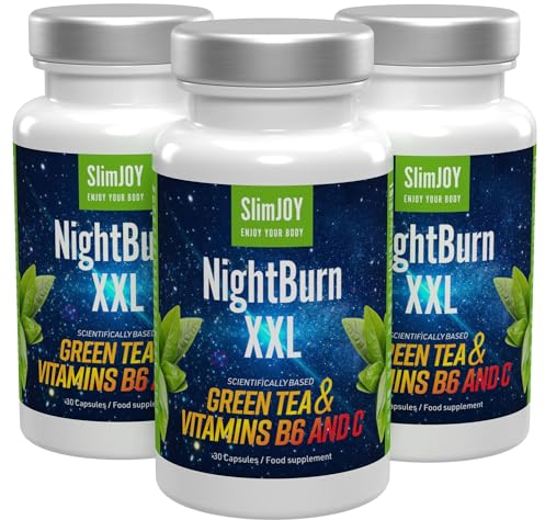 Weight Loss Capsules, Premium Green Tea Extract, with Added Vitamins B6 and Vitamin C - 90 Day Supply Slimmium Sensilab, NightBurn XXL
