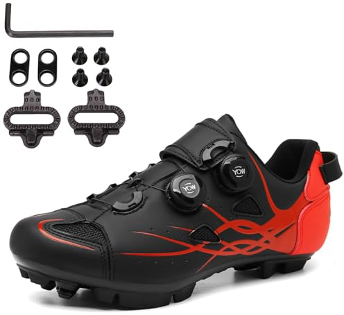 PENXZT Scarpe da Mountain Bike per Uomo Scarpe MTB Traspiranti e Confortevoli Compatibili con Tacchetti SPD a 2 bulloni Inclusi, Calzature da Ciclismo all'aperto