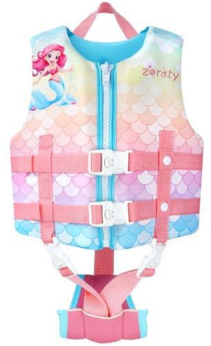 Zeraty Gilet da Nuoto per Bambini Giacca Galleggiante con Cinghie di Sicurezza Regolabili età 1-9 Anni / 22-50 lbs