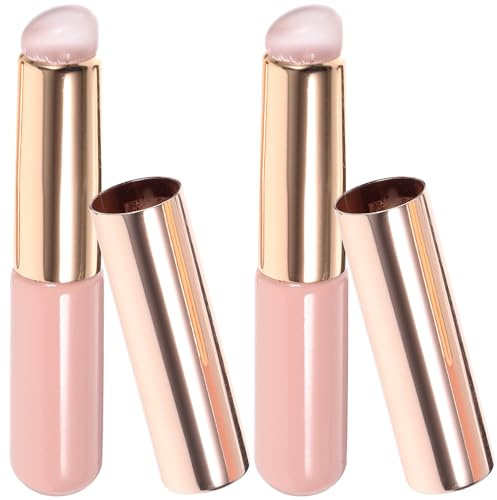 2 Pièces Pinceau à Lèvres Correcteur Applicateur à Lèvres Brosse Correctrice Maquillage Des Lèvres Applicateur De Brillant à Lèvres Pinceau De Métal Tête Ronde Brosse à Récurer