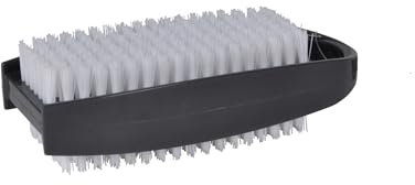 Homéa, Spazzola per unghie double face, agganciabile in fibra di nylon, 11 cm, colore: antracite