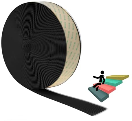Vinyl-Anti-Rutsch-Treppenkante Anti Selbstklebende Winkelprofil Breite Treppennasenkantenkante Antirutsch Klebeband PVC Treppenkantenprofil Rutschfeste Treppenstufe ( Color : Nero , Size : 5cmxL5m )