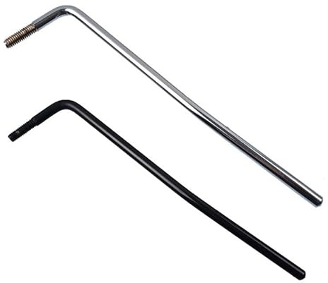 CCeCCe 2 Pack Tremolo Arm 6MM Screw-In Whammy Bar Metal Rod for Epiphone Strat Stratocaster Electric Guitar Tremolo System Non-Fender Guitars Chrome + Black