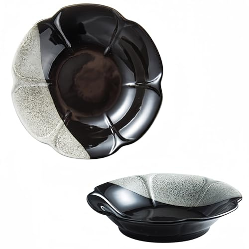 Dowbom Juego de 2 cuencos grandes de cerámica para servir, ensalada de pasta, coloridos, plato hondo para sopa (E,8 pulgadas)
