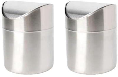 PAMENET Mini poubelle pour bureau avec couvercle - Petite poubelle de comptoir pour bureau et salle de bain