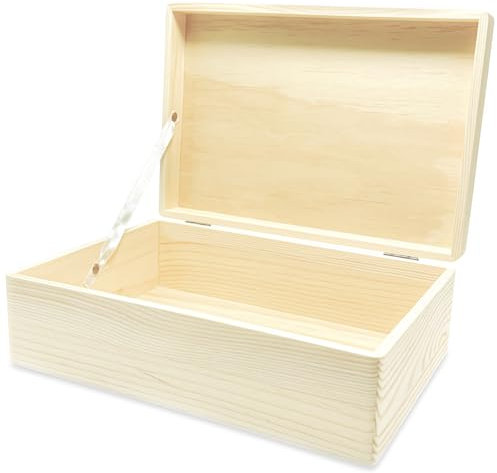 Xpieoyrm Holzkiste mit Deckel, praktische Organizer-Box, Natur Aufbewahrungskiste, für Schränke und Regale in Küche, Schmuck-Aufbewahrungsbox, zur Aufbewahrung von Fotos, Werkzeugen