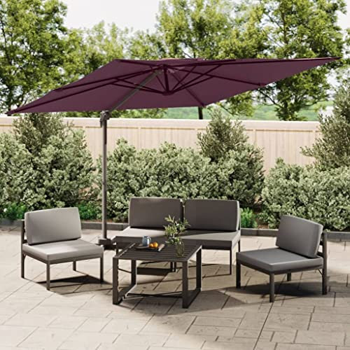 LXYZWRW Furniture select-Double Top Cantilever Garden Parasol Bordeaux Red 300x300 cm