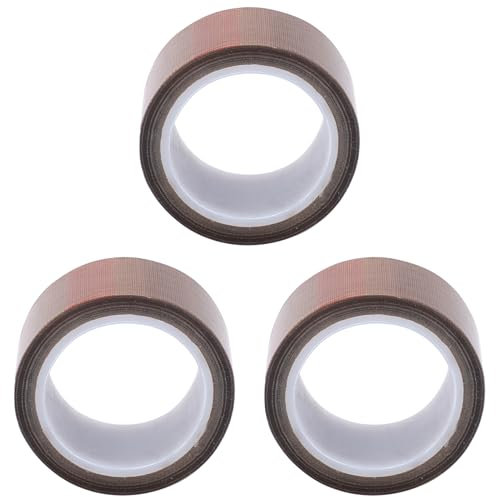 Garosa 3 Stück PTFE-Band, 10 M Rolle, Hitzebeständiges Klebeband mit Klebstoff für Vakuumversiegelungsmaschine, Abdichtung, Isolierung, Anti-Aging
