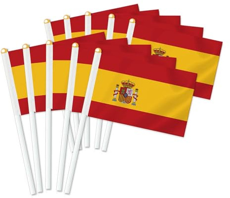 25 Stück Spanien Handheld Flagge, Dekor Hand gehalten Hold Fahne, Dekoration Banner hand Spain