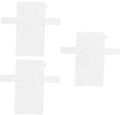 IWOWHERO 3St Kunststoffgeflecht Baumwolltasche Beutel mit Kordelzug Mesh-Matte Stoffnetz gehäkelte kunststoffmatte plastikplane kreative Nähunterlagen Webpads im Mesh-Design Weiß