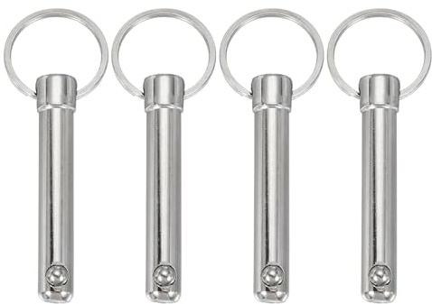 sourcing map Schnellspannstift, Durchmesser 10 mm, nutzbare Länge 43 mm, Gesamtlänge 90 mm, Bimini-Oberstift, Marine-Hardware, Karbonstahl für Bootszubehör, 4 Stück