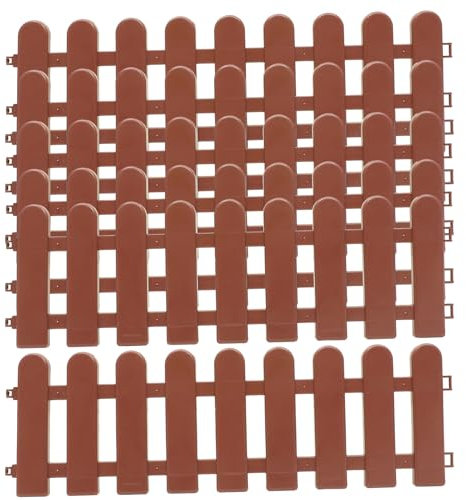 BESPORTBLE 6 Piezas La Cerca Neto Enrejado Piscina Jaula Afuera Cubierta Barrera Borde Planta Valla De Jardín para Perros Valla De Paisaje De Plástico Cercado Temporal El Plastico Brown