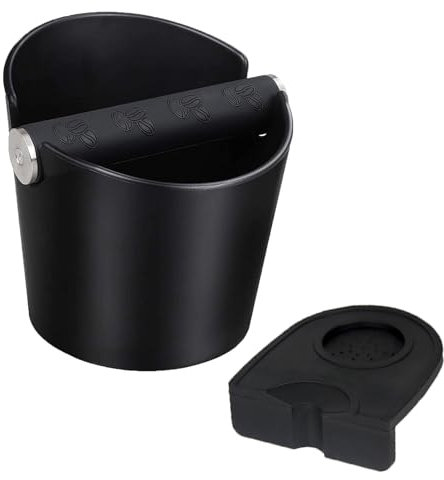 Recipiente para tamping para portafiltros, recipiente para café expreso Knock Box para posos de café con tamping mate y barra de golpeo extraíble, soporte para filtro, accesorios para café