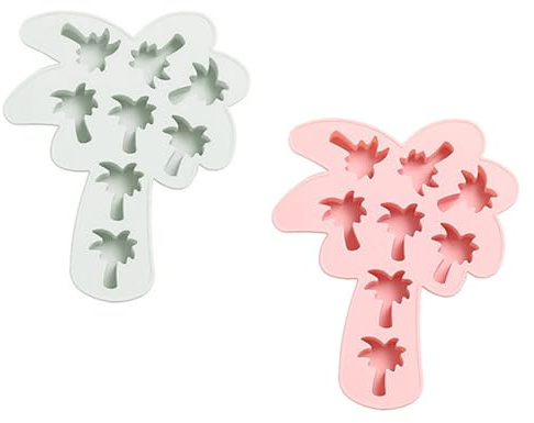 LIGIGWASH Moule En Silicone De Cocotier Coloris Bleu Et Rose, Moule à Chocolat Et Fondant, 2 Pièces, Résistant à La Chaleur, Pour Pâtisserie Et Desserts Faits Maison