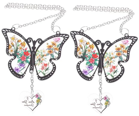 Abaodam 2piezas Decoración Colgante De Mariposas Atrapasol De Colores para Ventana Interior y