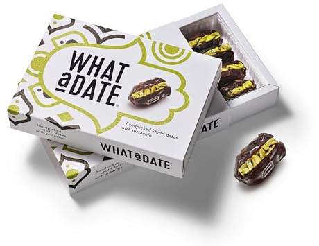 What a Date - Large Box | Clean Ingredients | Vegan, Fibre-Rich Natural Treat | Healthier snacking (2 boxes, Pistachio)