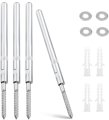4 Stück Schwebende Regalhalterung Unsichtbare Regalträger Ø10x150mm, Verdeckter Regalhalter Tablarträger mit Unterlegscheiben und Stiften für Wohnzimmer Küche Schlafzimmer