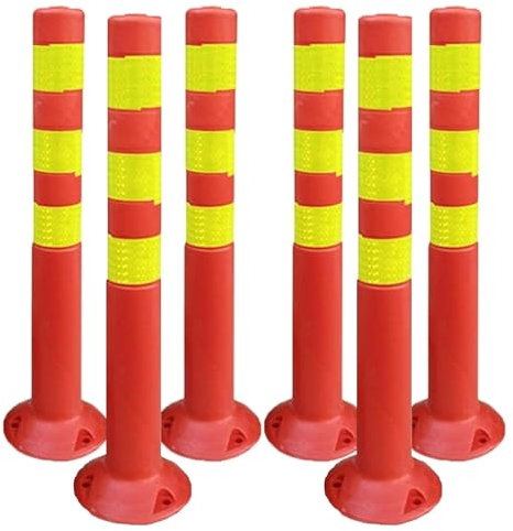 Snaweo Barriera Parcheggio Auto Dissuasore, Barriera Parcheggio Auto Dissuasore flessibile con strisce riflettenti, Dissuasore Di Sicurezza, paletto di sicurezza in plastica per uso commerciale e dome