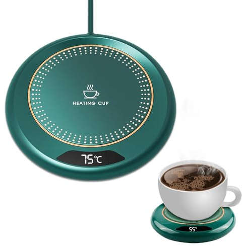 mizikuu Chauffe Tasse à Café USB, Réchauffe Tasse à Café avec 3 Réglages Température Chauffe Boisson Electrique Intelligent Bureau Coussin Chauffant Multifonctionnel Arrêt Automatique Pendant 8 Heures