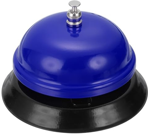 QUARKZMAN Timbre De Servicio De Mostrador 3.35 Pulgadas Timbre De Metal para Restaurantes Hoteles Recepción Y Eventos De Boda Azul